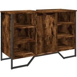 Maison Chic Omarica za umivalnik - Umivalniška omarica dimljeni hrast 91x35x60 cm inženirski les, (21758862) Cene