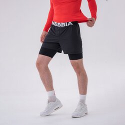 NEBBIA Muške kratke hlače Double-Layer Black Cene