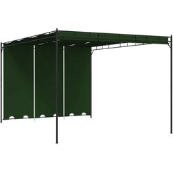 Gazebo Paviljon 4 x 3 x 2,3 m Zelena Poliester in jeklo, (5000234189) Cene
