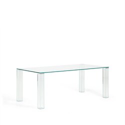 Kave Home Stakleni blagovaonski stol 100x200 cm Adularia – Cene