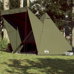 vidaXL Družinski šotor tipi za 6 oseb olivno zelen vodoodporen Cene