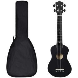 vidaXL otroški ukulele soprano s torbo črn 23" Cene