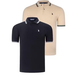 Dewberry DUAL SET T8594 MENS T-SHIRT-BLACK-BEIGE Cene