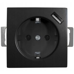Quadra vtičnica schuko + usb enojna brez okvirja črna 230V Cene
