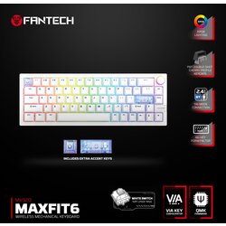 Fantech tastatura mehanička gaming MK920 rgb maxfit 6 wireless bela (white switch) Cene