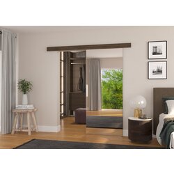 ADRK Drsna stenska vrata TESS z ogledalom 96 cm - OKOLADA Cene