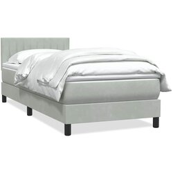 Box Spring krevet s madracem svijetlo sivi 80x220 cm samt Cene