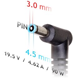 Akyga notebook power adapter AK-ND-26 19.5V/4.62A 90W 4.5x3.0 mm + pin HP power adapter/inverter Indoor Black Cene