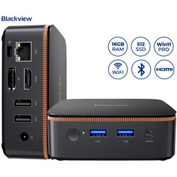 Blackview Mini računalnik MP20 Ryzen 3 3300U, 16 GB RAM, 512 GB SSD, WIFI 6, BT 5.2, Ethernet, 4x USB-A, HDMI, DP, minijack, W11P, (5000123789) Cene