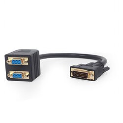 Cablexpert Delilnik DVI-I M na 2x VGA Ž, 0.3 m, črn, pasiven, (20440345) Cene
