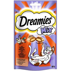 Dreamies Mix mačji prigrizek - Varčno pakiranje: piščanec & raca (2 x 60 g) Cene