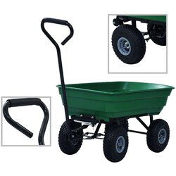 vidaXL Vrtni ročni voziček 300 kg 75 L zelen Cene