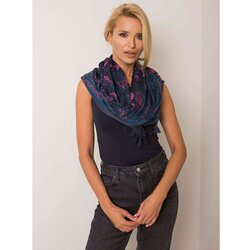 Fashion Hunters Navy blue scarf with a floral motif Cene
