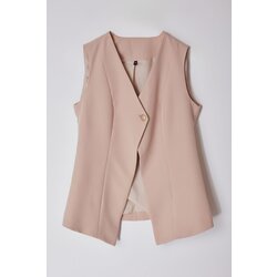Trendyol Mink Regular V-Neck Button Detailed Vest Cene