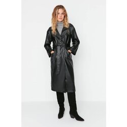 Trendyol Black Oversize Faux Leather Snap Closure Trench Coat Cijene