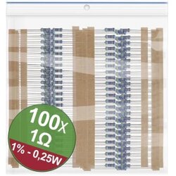 Quadrios 22P038 komplet metalnoslojnih otpora 1 Ω aksijalno ožičen 0.25 W 1 % 1 Set Cene