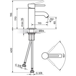 Rosan baterija za lavabo ZERO -JZ30101 ROS141 Cene