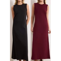 Trendyol Modest Set ženskih haljina, Tctaw22Uk0110, 2 komada, Bordo Cene