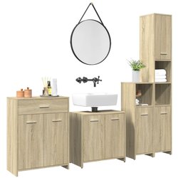 vidaXL 4-dijelni set kupaonskog namještaja boja hrasta sonome drveni Cijene
