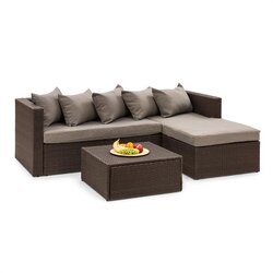 Blumfeldt Theia Lounge Set, vrtni namještaj, kutna garnitura, stol, 5 jastuka, smeđa Cijene
