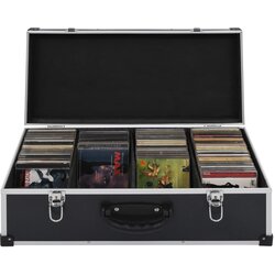 vidaXL Kutija za 80 CD-ova aluminijska ABS crna Cijene