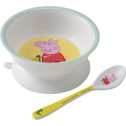 Petit Jour Peppa Pig - skodelica za hranjenje s priseskom in žlica Cene