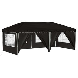 vidaXL Rastezljivi šator za svadbe - šator za zabave 575 x 288 x 245 cm Crna - Crna with 6 sidewalls Cijene