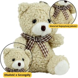 Teddy Bear Plush Keychain Pendant Decoration Beige 8cm Cene