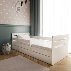 HAPPYKIDS OTROKA POSTELJA TED 180X80 (VE BARV)-Bela Cene