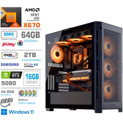 MEGA Računalnik TWR S11 R9-9950X/RTX5080/64GB-DDR5/4TB-4.0/1050W/Win11Home/črna RGB + Estetski napajalni kabli [Oranžna / Črna], (5000130895) Cene