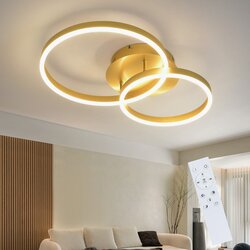 Nettlife Zatemnilna LED stropna svetilka, črna svetilka za dnevno sobo, moderna svetilka za spalnico, 46 W, 2 obroča, (22111190) Cene