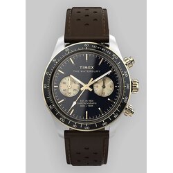 Timex Waterbury Heritage Chrono Case Watch br lth str Cene