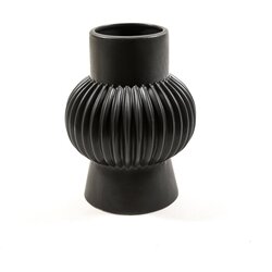Mhome Rebrasta vaza 14,6x18,8cm / črna / keramika, (21317632) Cene