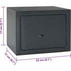 vidaXL kutija za sef s ključem tamnosiva 17x23x17 cm čelik Cijene