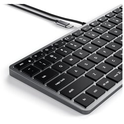 Satechi slim W1 usb-c backlit wired keyboard - us - space grey Cene