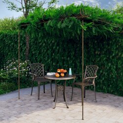 vidaXL Vrtna pergola antikna smeđa 3 x 3 x 2,5 m željezna Cijene