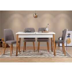  Trpezarijski sto i stolice santiago white grey atlantic pine Cene