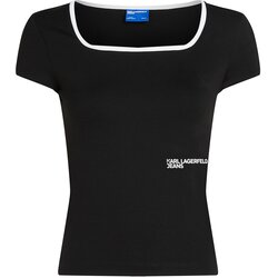 Karl Lagerfeld jeans Majica črna / bela Cene