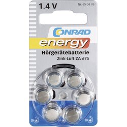 Conrad energy Gumbna baterija ZA 675 cink-zrak PR44 baterija za slušni aparat 630 mAh 1.4 V\, 6 kosov, (20430863) Cene