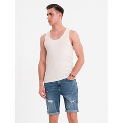 Ombre Men's cotton basic t-shirt with straps - white Cijene