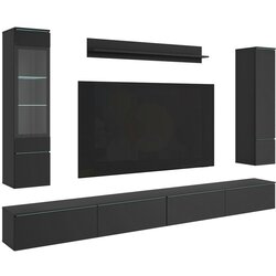 P & B Dnevni Regal Vera Xxl, Črna, 5-Delni Cene