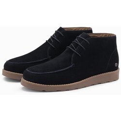 Ombre Men's eco leather shoes with insulated high upper - black Cene