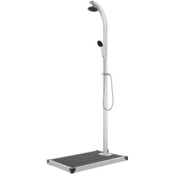 vidaXL vrtni tuš s sivim podstavkom 220 cm aluminij Cene