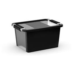 Kis Crna plastična kutija za pohranu s poklopcem 36,5x26x19 cm Bi-Box S – Cene