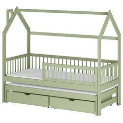  Drveni dječji krevet Papi s dodatnim krevetom i ladicom - olive - 200x90 cm - Bez madraca Cijene