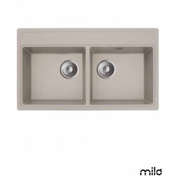 Milo Granitna dupla sudopera Metro 76x44cm Pure sand ø90 Cene
