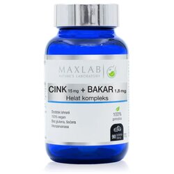 Maxlab cink i bakar helat kompleks, 90 tableta Cene