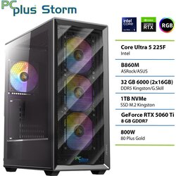 PCPLUS Namizni računalnik PCPLUS Storm Ultra 5 225F, 32 GB RAM, 1 TB SSD, RTX 5060 Ti 8GB|Gaming, (5000089109) Cene