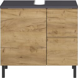 Germania temno siva omarica za pod umivalnik v hrastovem dekorju 60x56 cm salinas - germania Cene