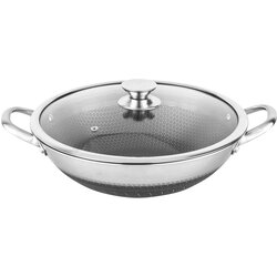 Cheffinger Vok s premerom 32 cm s prevleko satja in pokrovom proti praskam, Srebrna, (5000277479) Cene